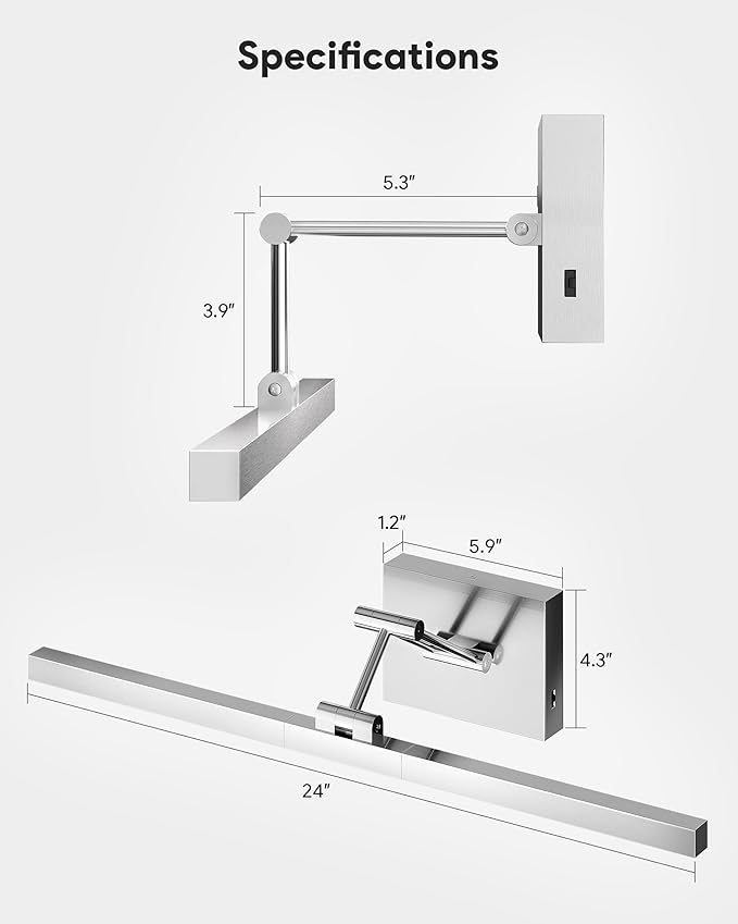 VONLUCE 24" LED Bathroom Vanity Light, 3CCT Modern LED Vanity Lights - Image 6