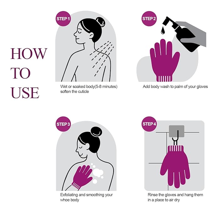 Evridwear Exfoliating Dual Texture Bath Gloves - Image 3
