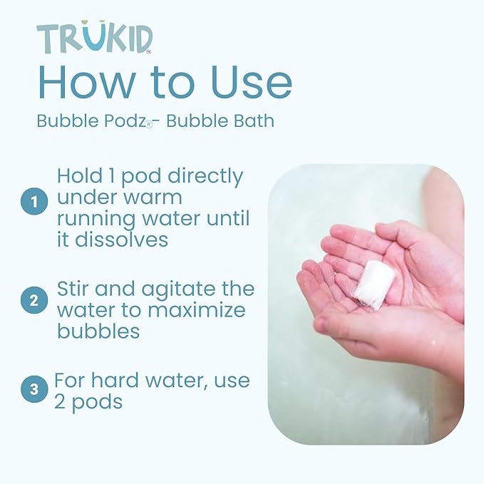 TruKid Bubble Podz Bubble Bath for Kids, & Babies, Tear Free Gentle & - Image 4