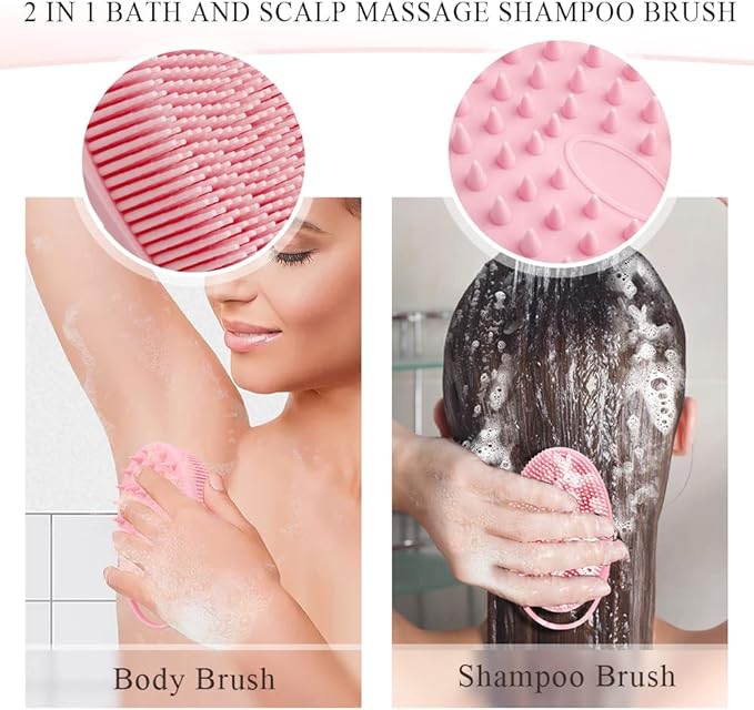 Silicone Body Scrubber, Silicone Loofah 2 Pcs Silicones Shower Scrubber - Image 2