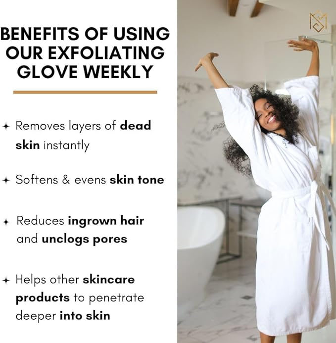 Exfoliating Glove Kessa Mitt Body Scrubber – Dead Skin Remover Shower Glove - Image 6