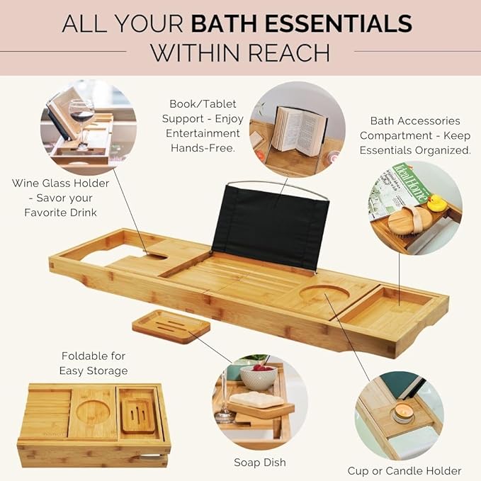 Bathtub Tray and Full Body Bath Pillow Set - Image 2