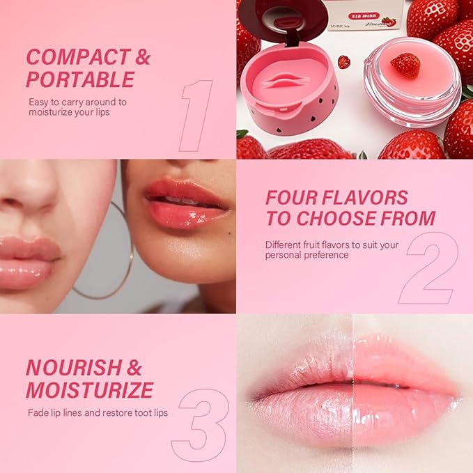 2 Packs Fruit Lip Balm, Moisturizing & Smoothing Lip, Hydrate Repair Prevent - Image 4