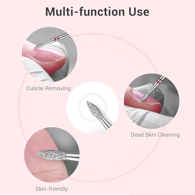 MelodySusie 2.1mm Nib Shape Cuticle Clean Nail Drill Bit 3/32'', Professional - Image 7