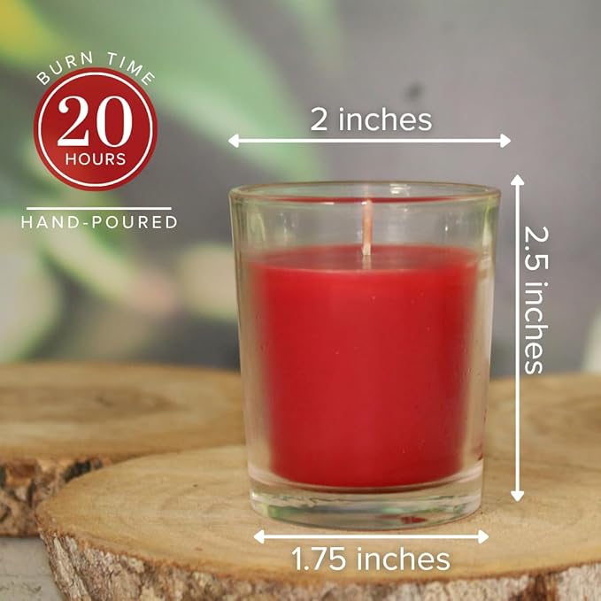 Simply Soson Scented Votive Candles, Bulk Set of 24 Red Spicy Cinnamon Clove - Image 2