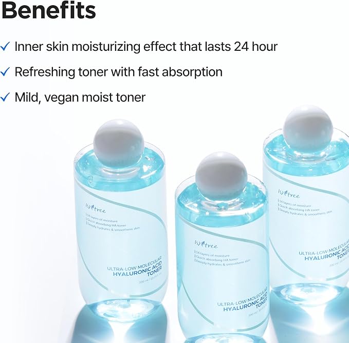 ISNTREE Ultra-Low Molecular Hyaluronic Acid Toner 300ml, 10.14 fl.oz | Korean - Image 8