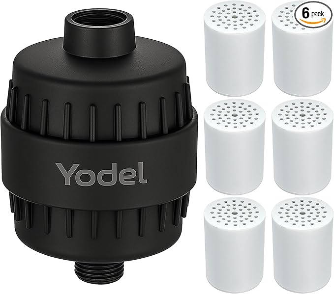 Yodel Shower Filter with 6 Cartridge Matte Black by Yodel