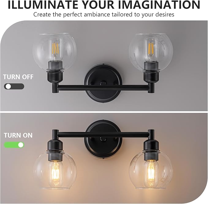 Bathroom Light Fixtures, 2-Light Modern Bathroom Vanity Light, Wall Lights Over - Image 4