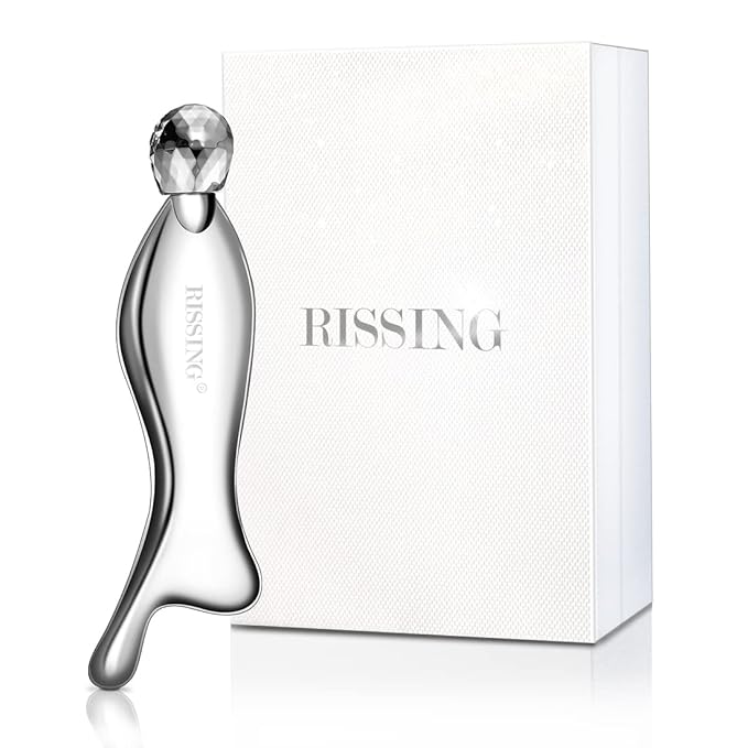 4-in-1 Gua Sha Facial Tools: Stainless Steel Gua Sha Tool, Luxury Box, by RISSING