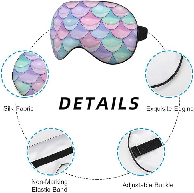 Mermaid Scales Sleep Mask Eye Mask Shiny Scales Ocean Fish Pink Blue Sleep Mask - Image 3