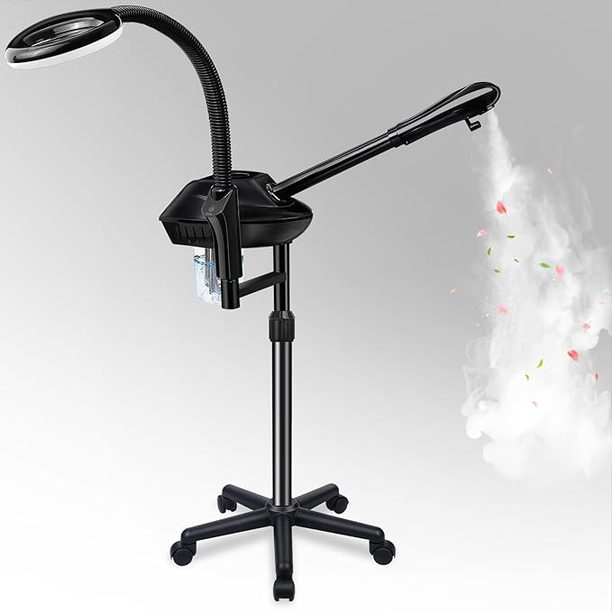 Professional Facial Steamer on Wheels, 2-in-1 Facial Steamers by Fuehomue