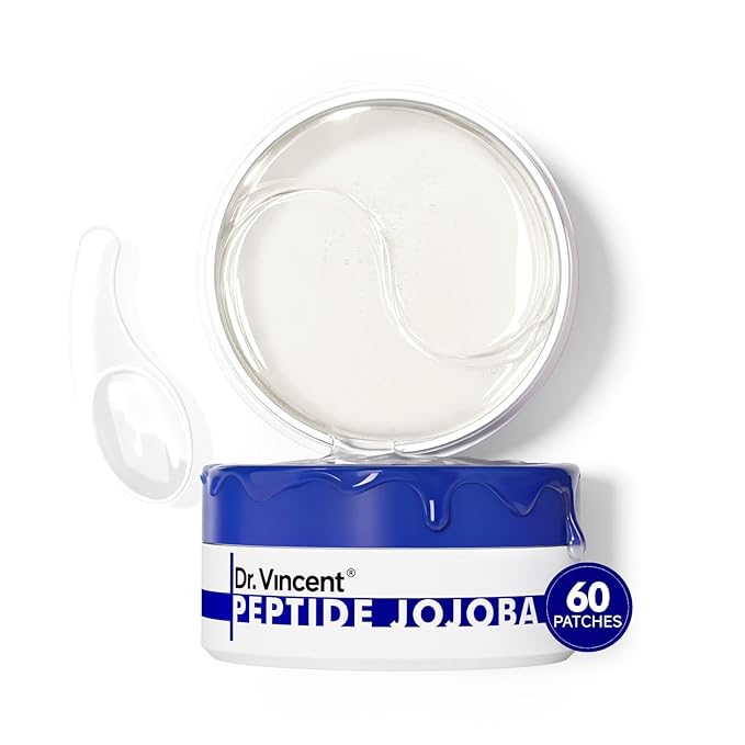 Peptide Jojoba Under Eye Patches, Collagen Eye Mask Instant Reduces Dark by DRVINCENT