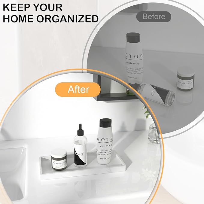 Silicone Bathroom Vanity Tray, 7.8 x 3.9 Inch Perfume Trays - Image 4