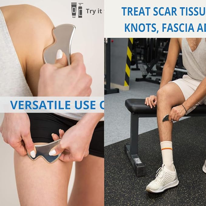 4 in 1 Stainless Steel Muscle Scraper Tool Set, IASTM Physical Therapy Massage - Image 3