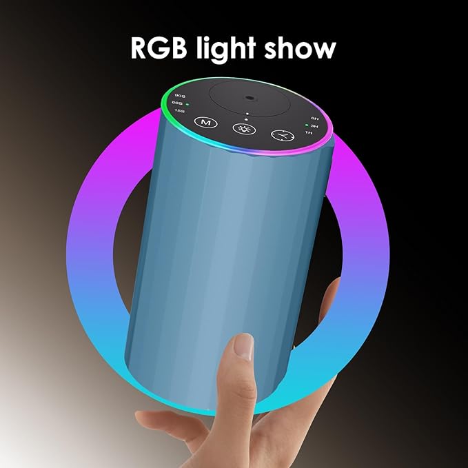 Waterless Essential Oil Diffuser, 7 Colors LED Light, Battery Powered Mini - Image 4