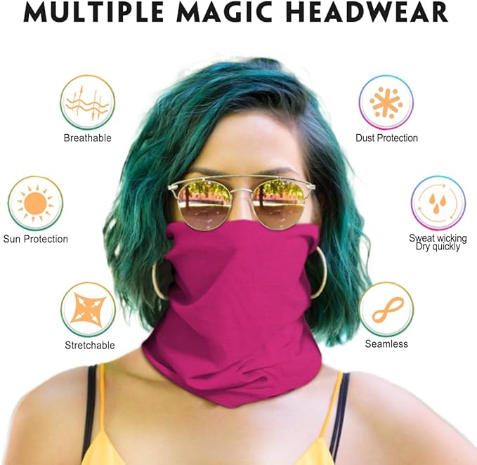 Venswell Neck Gaiter Face Mask Men Women, Seamless Bandana Rave Face Cover - Image 3