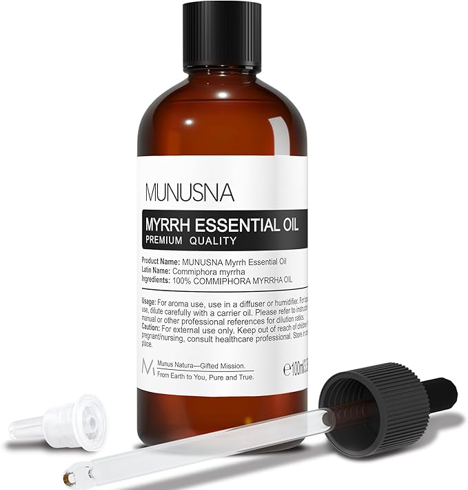Myrrh Essential Oil 100ML, 100% Pure and Natural Myrrh Oils Aromatherapy Oil by MUNUSNA
