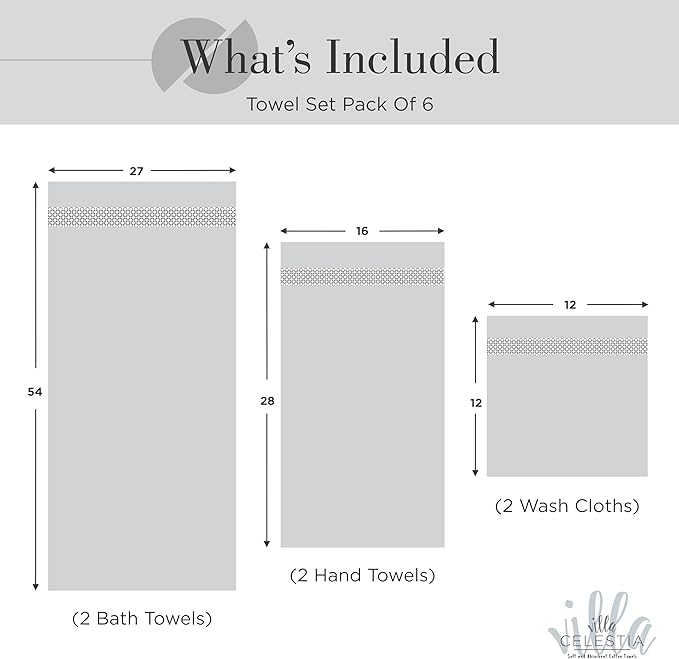 100% Combed Cotton Bathroom Towel Set of 6- 2 Bath Towels, 2 Hand Towels - Image 5