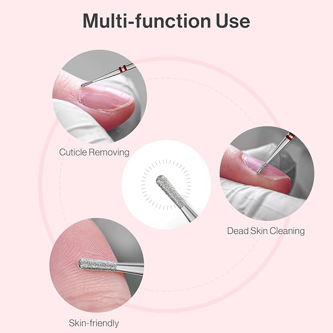 MelodySusie 1.2mm Pear Shape Cuticle Clean Nail Drill Bit 3/32'', Professional - Image 7