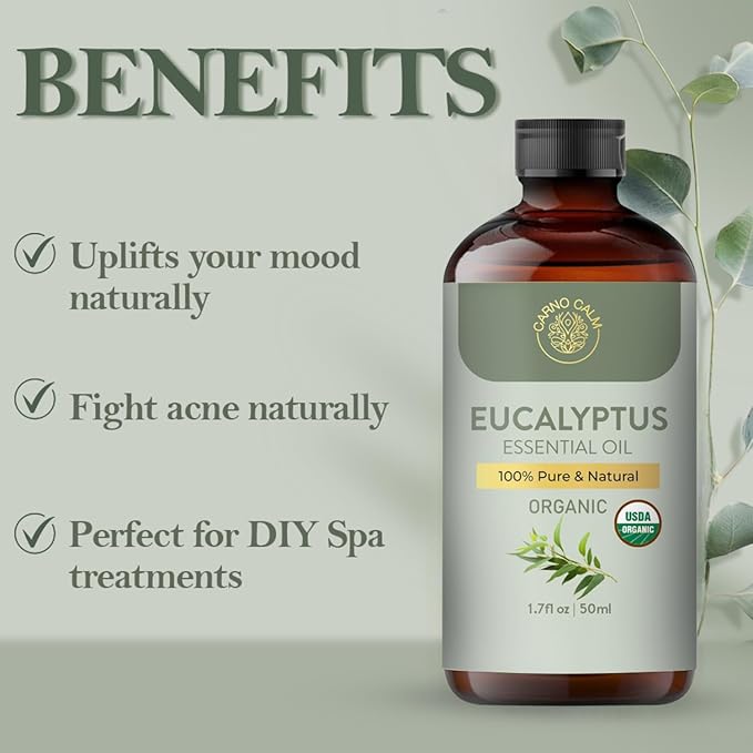 Eucalyptus Essential Oil | USDA Certified Organic Eucalyptus Oil | Ideal - Image 3