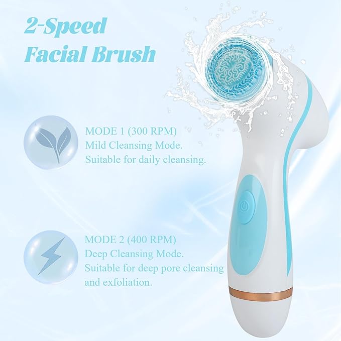 Facial Cleansing Brush, 3in1 Silicone Face Scrubber, Waterproof Facial Scrubber - Image 4
