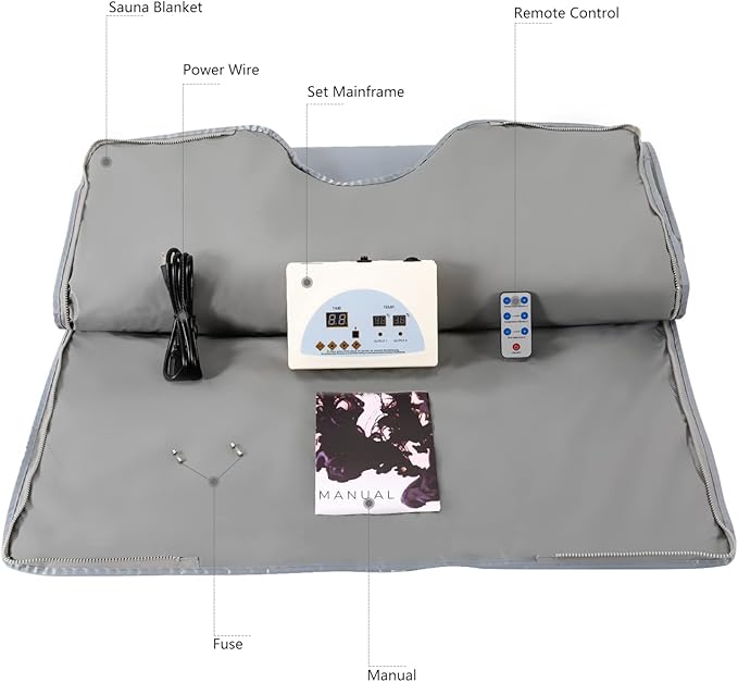 Sauna Blanket, 110V 650W Far Infrared Sauna Blanket Sauna Bag Body Shaper - Image 6