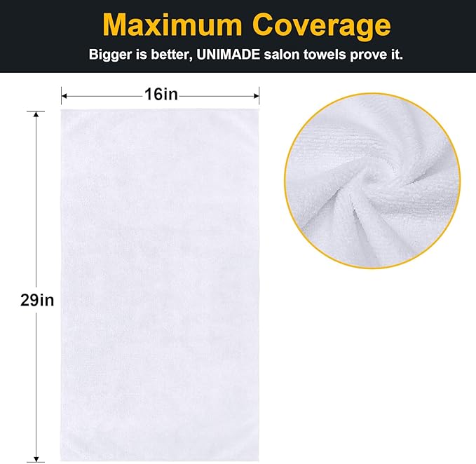 UNIMADE Salon Towels 48 Pack, Super Soft Microfiber Hand Towel, Highly - Image 2