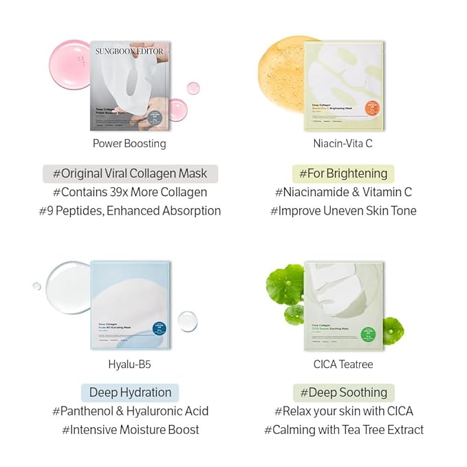 SUNGBOON EDITOR Deep Collagen Overnight mask 37gx17ea Real Collagen 2, 000PPB - Image 7