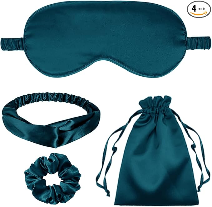 4Pcs Silk Sleep Masks Satin Eye Mask Silky Eyes Cover Blindfold Eyeshade by WJingYiJia