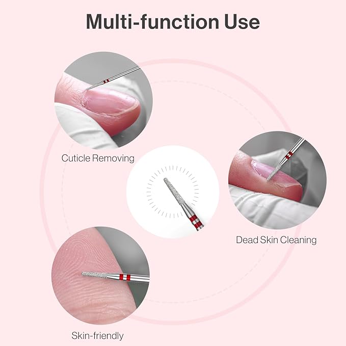 MelodySusie 1.8mm Round Tapered Cuticle Clean Nail Drill Bit 3/32'', - Image 7