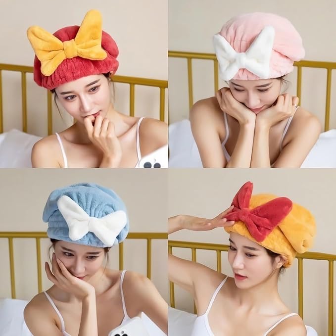 Microfiber Hair Drying Cap, Ultra Absorbent Hair Towel Wrap Turban - Image 6