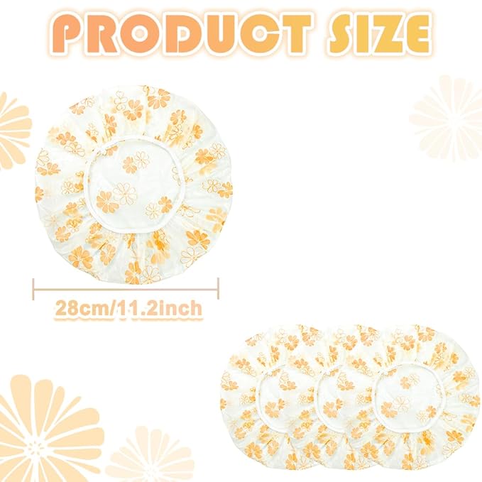 18Pcs Plastic Shower Caps for Women Waterproof Bath Caps Bathing Hair Cap - Image 2