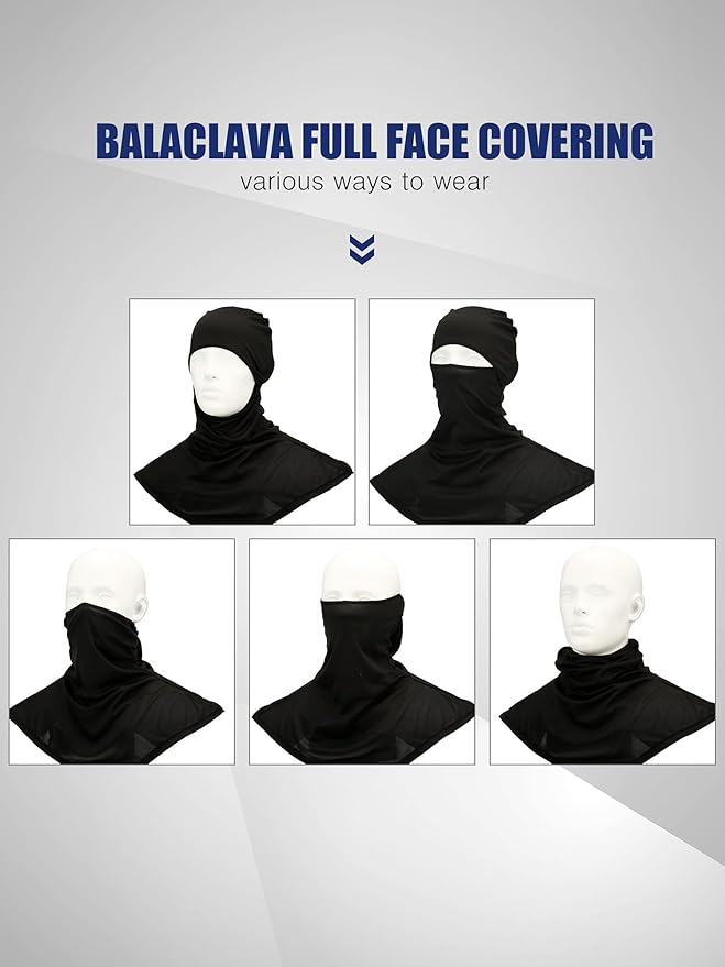 SATINIOR 3 Piece Balaclava Face Cover Sun Protection Neck Cover Summer - Image 4