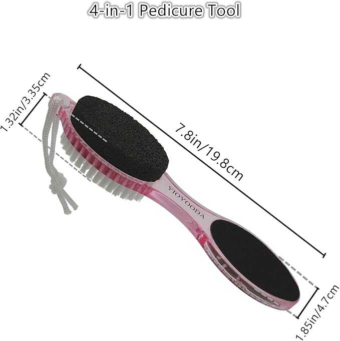 Foot File Callus Remover 4-in-1, Scrubber Brush, Foot Rasp and Sand Paper - Image 6