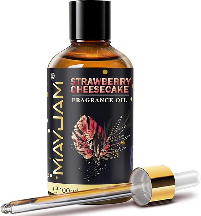 Strawberry Cheesecake Fragrance Oil Essential Oil, MAYJAM 3.38FL.OZ Strawberry by MAYJAM