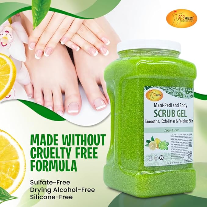 SPA REDI – Lemon & Lime Pumice Scrub Gel, Exfoliating, Hydrating & Nourishing - Image 7
