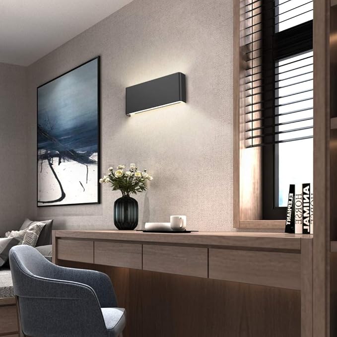 Aipsun 15.8in Modern Black Vanity Light Up and Down LED Vanity Light - Image 5