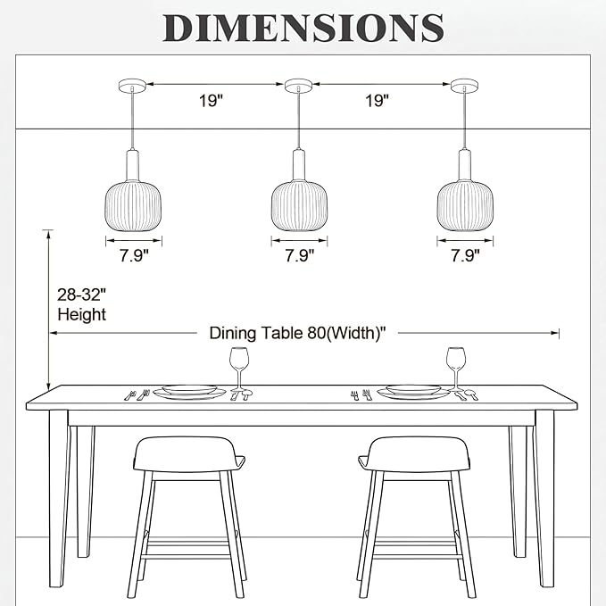 KCO Lighting Vintage Green Glass Pendant Light Kitchen Island Lighting - Image 4