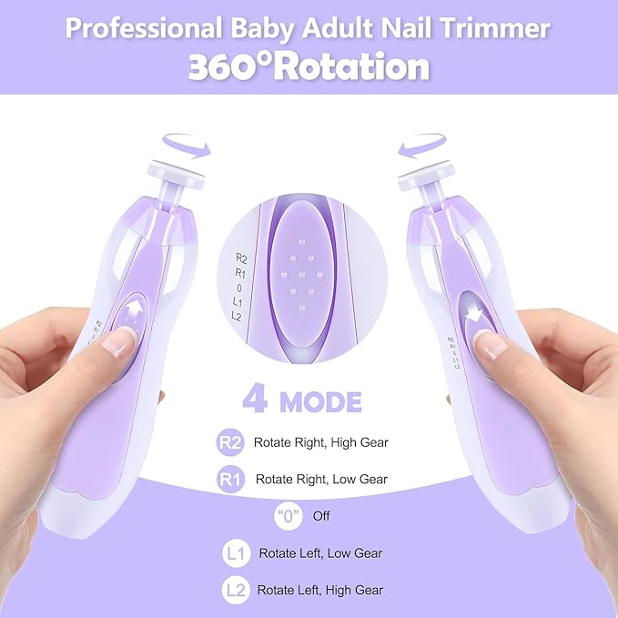 Qunlions life Baby Nail Trimmer Electric, 6 in 1 Baby Nail File Clippers Infant - Image 4