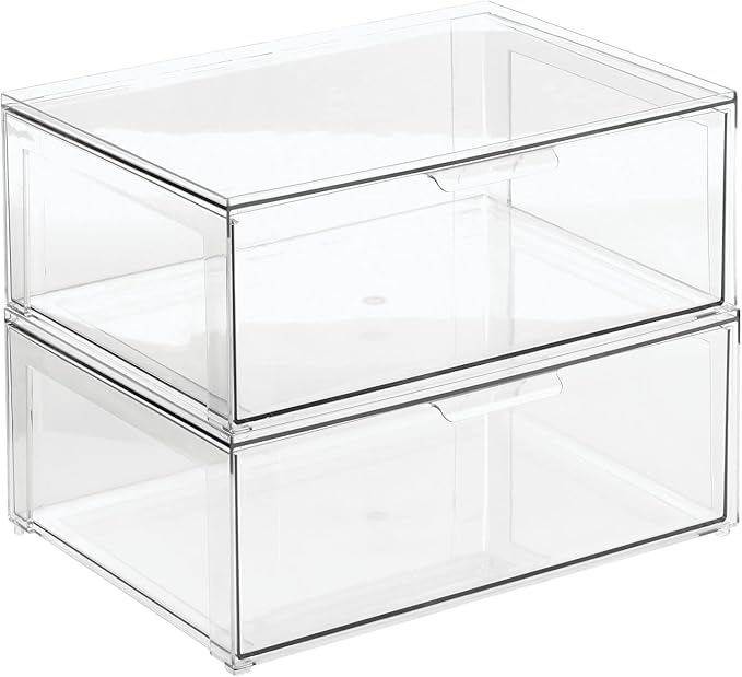 mDesign Plastic Stackable Bathroom Storage Organizer Bin Containers - Image 9