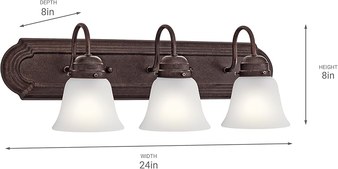 Kichler 3-Light Bathroom Vanity Light Fixture - Image 2