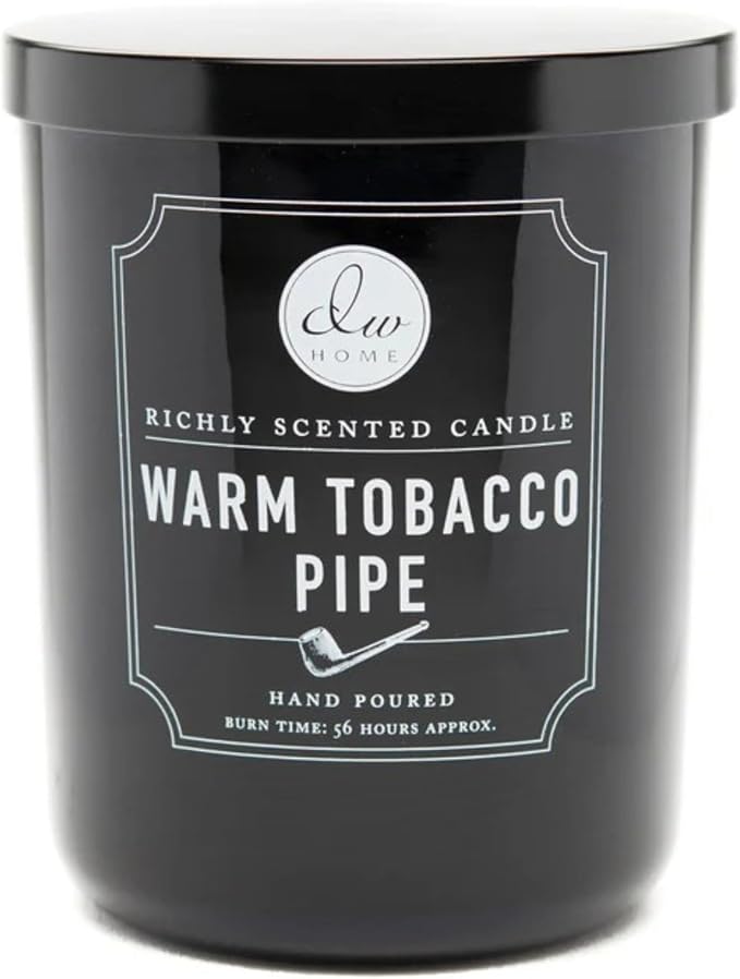 DW Home Warm Tobacco Pipe Scented Candles, 15 oz Large Double Wick Jar by DWHome