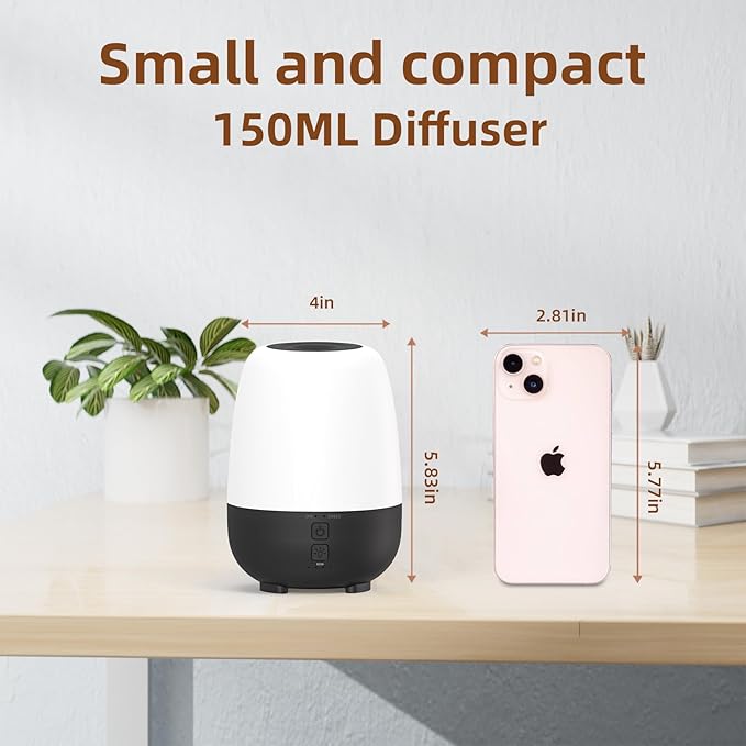 SEEDSEEL 150ML Cordless Essential Oil Diffuser, Built-in 6000mAH Rechargeable - Image 2
