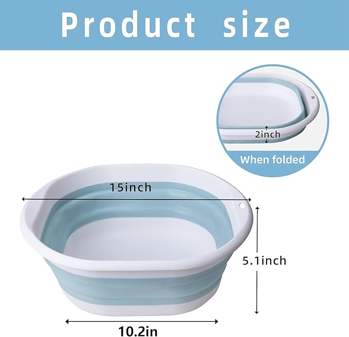 Tlswshsy Portable Pool Foot Bath, Collapsible Pool Foot Wash Basin Tub - Image 2
