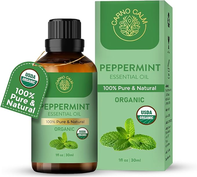 Peppermint Essential Oil | USDA Certified Organic Peppermint Oil | by CarnoCalm