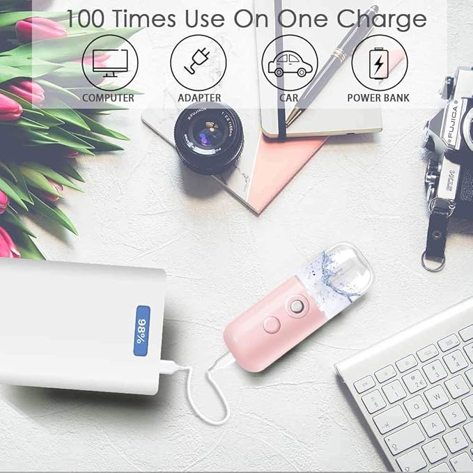 GIVERARE Nano Facial Steamer, Handy Mini Mister, USB Rechargeable Mist Sprayer - Image 7