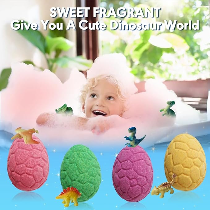 KAV Dinosaur Egg Bath Bombs for Kids – 6pc Fizzy Dino Bath Bomb Gift Set - Image 4