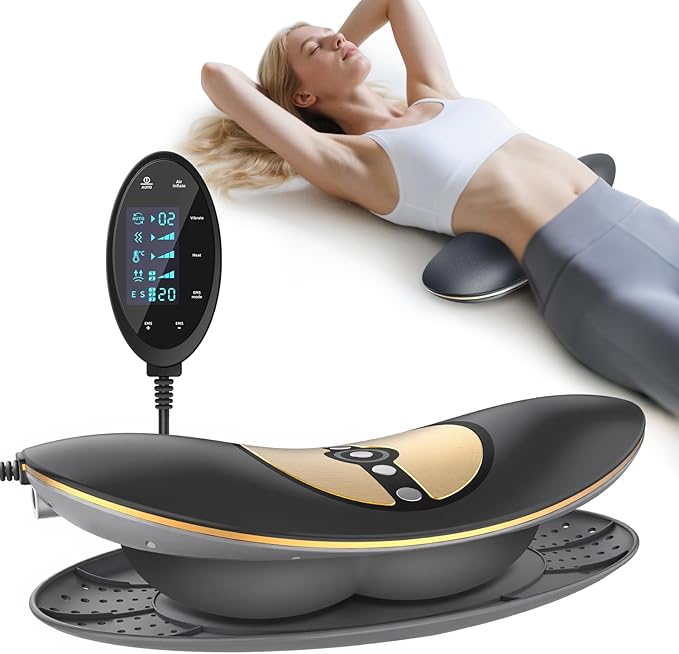 Cordless Electric Lumbar Traction Device, 4-in-1 Multifunctional Back Massager by ZENOPAX