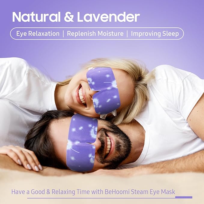 BeHoomi Steam Eye Mask, Self Heating Disposable SPA Warm Compress - Image 2