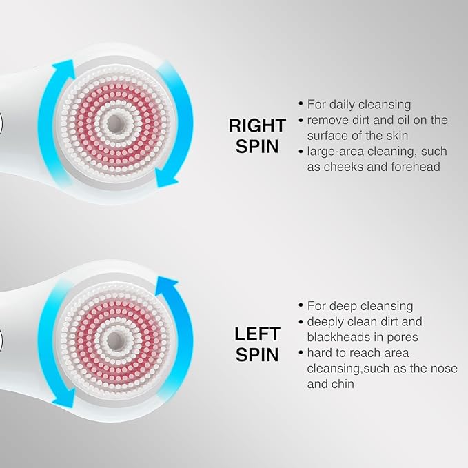 UMICKOO Electric Facial Cleansing Brush, 2-Way Rotating Face Scrubber - Image 7